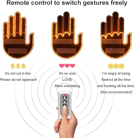 🖐️ Mano LED con 3 gestos para auto