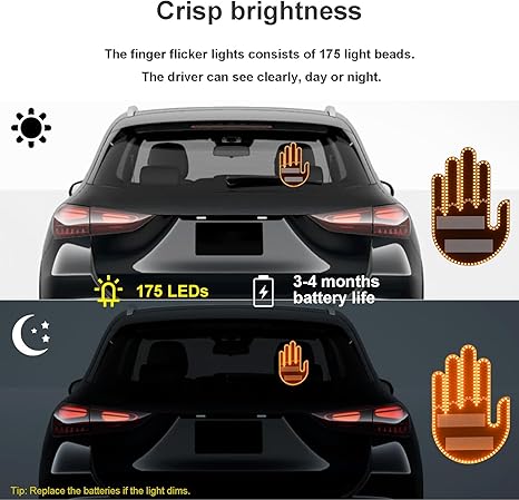 🖐️ Mano LED con 3 gestos para auto